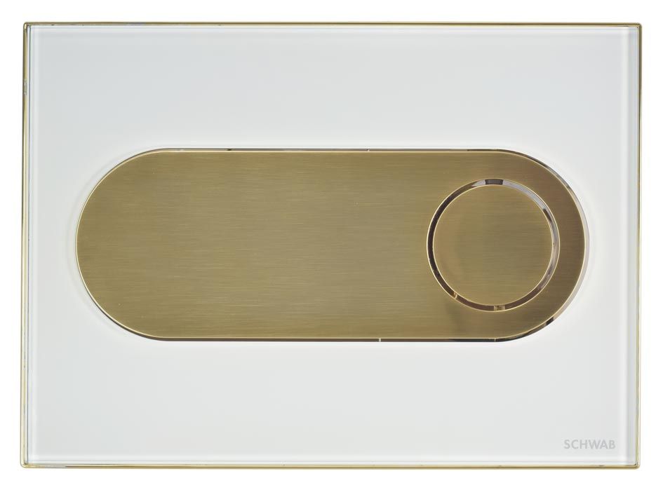 Flushing plate CIRCLE GLASS, white – gold