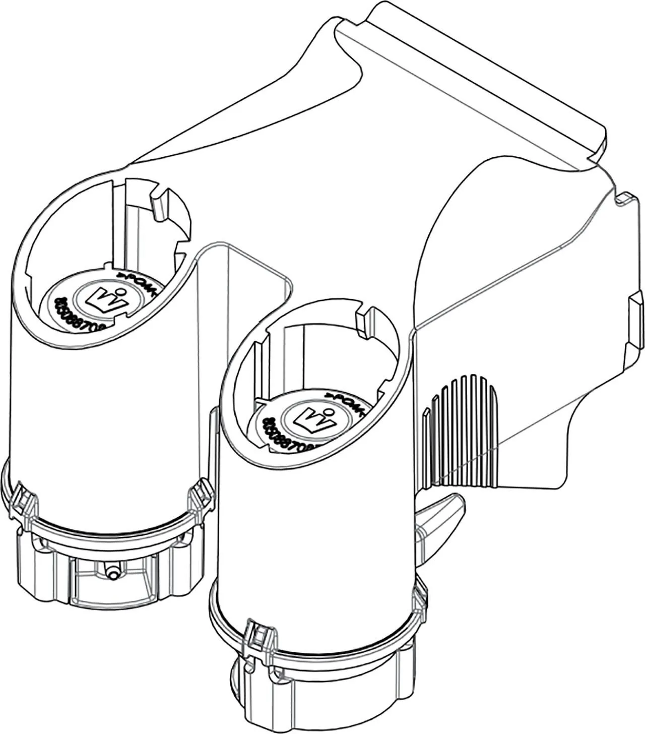 Clamp with control hooks, pneumatic