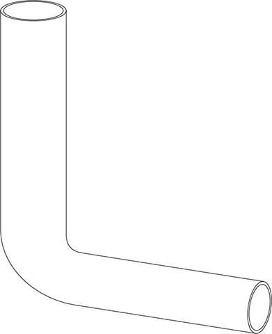 Flush pipe elbow, 230 x 210 mm, pergamon