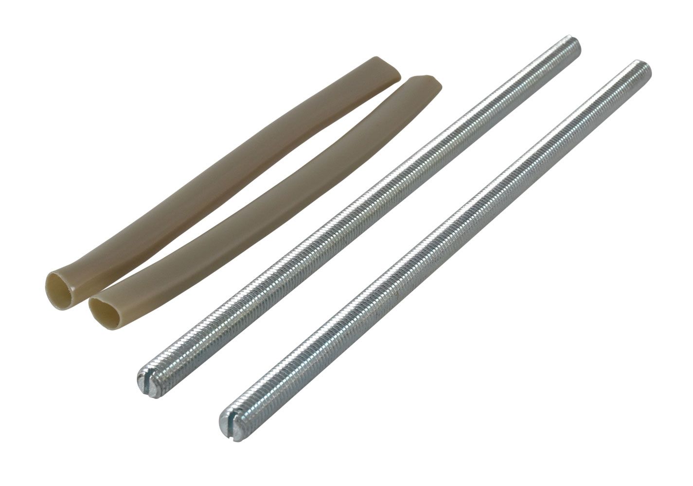 Threaded rods and protective tubes, set