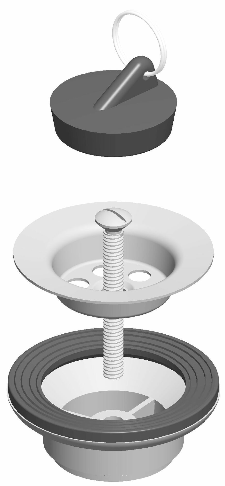 Washbasin discharge valve, grid Ø 60 mm