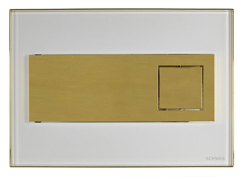 Flushing plate CARO GLASS, white – gold