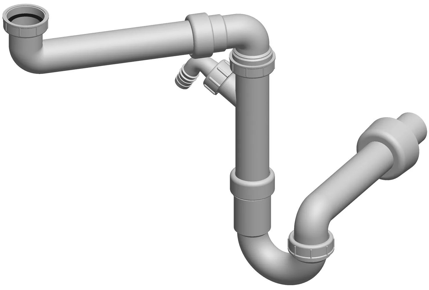 Sink trap - single, without a discharge valve, drain pipe Ø 40 mm