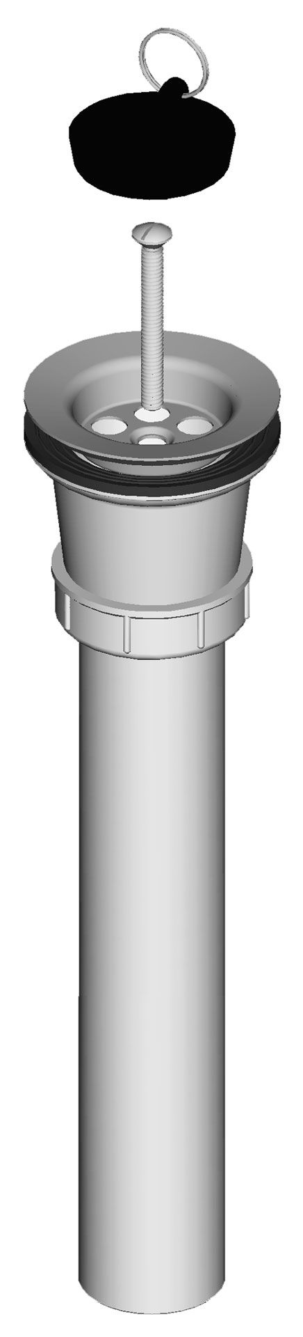 Shower discharge valve, grid Ø 70 mm, vertical outflow