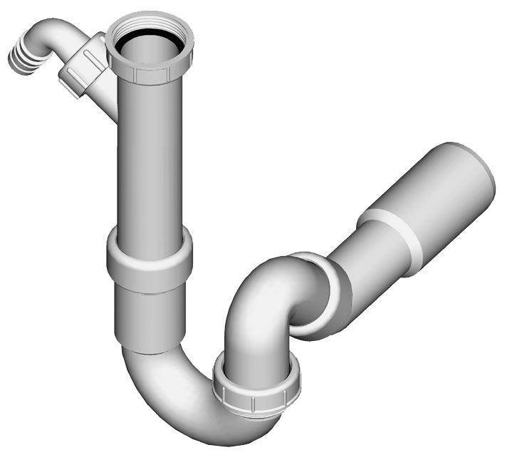 Sink trap - single, without a discharge valve