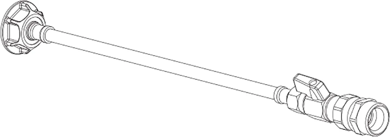 Flexible hose with G3/8 F - G1/2 Eurocone + ball valve