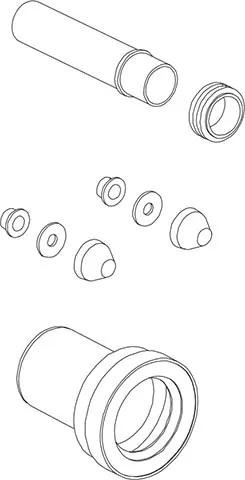 WC connection kit  Ø 90 mm, L=230 mm