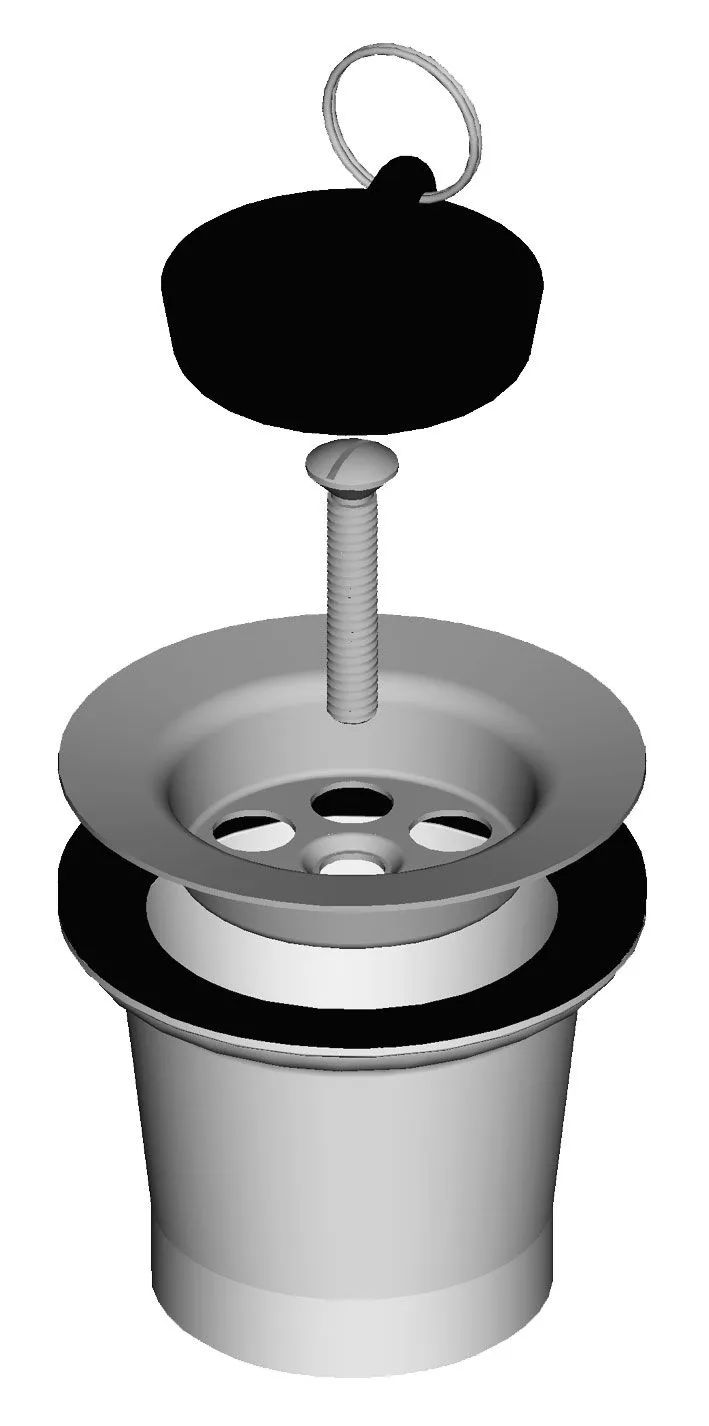 Sink discharge valve, grid Ø 70 mm