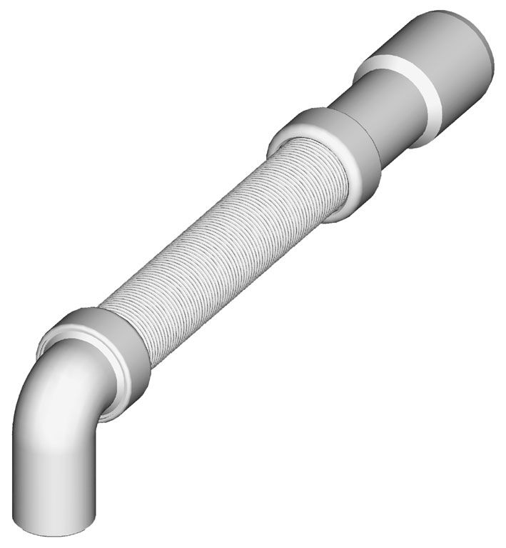 Flexible tube with connecting elbow