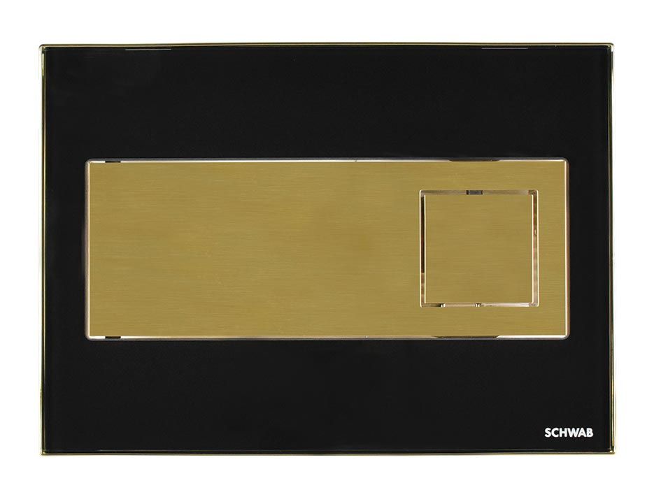 Flushing plate CARO GLASS, black – gold