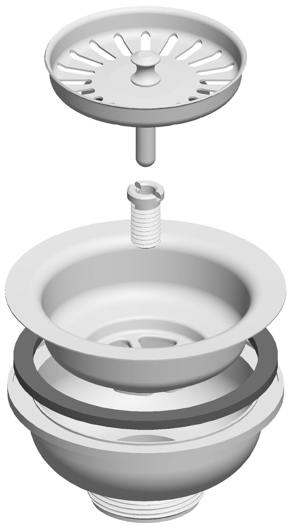 Sink discharge valve, grid Ø 115 mm