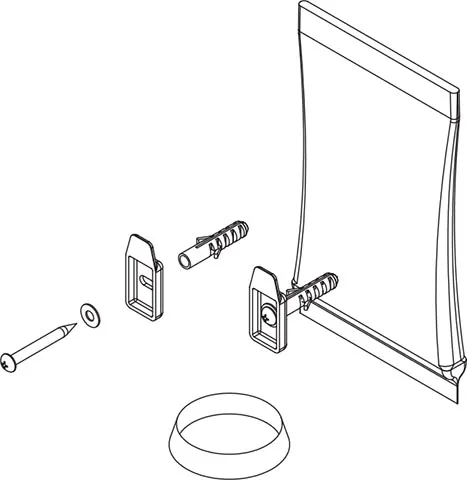 Holder (screw and insert) with flush pipe gasket