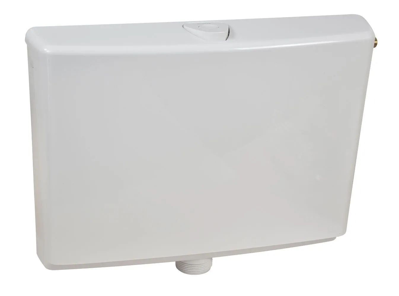 Cistern cover with function button, with flush interruption, white