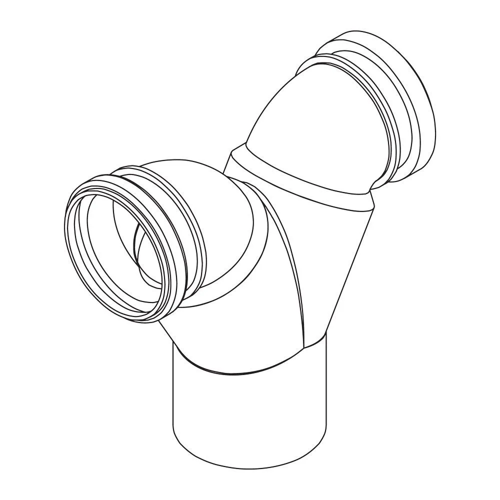 Double drain elbow 90 x 90 x 110 mm