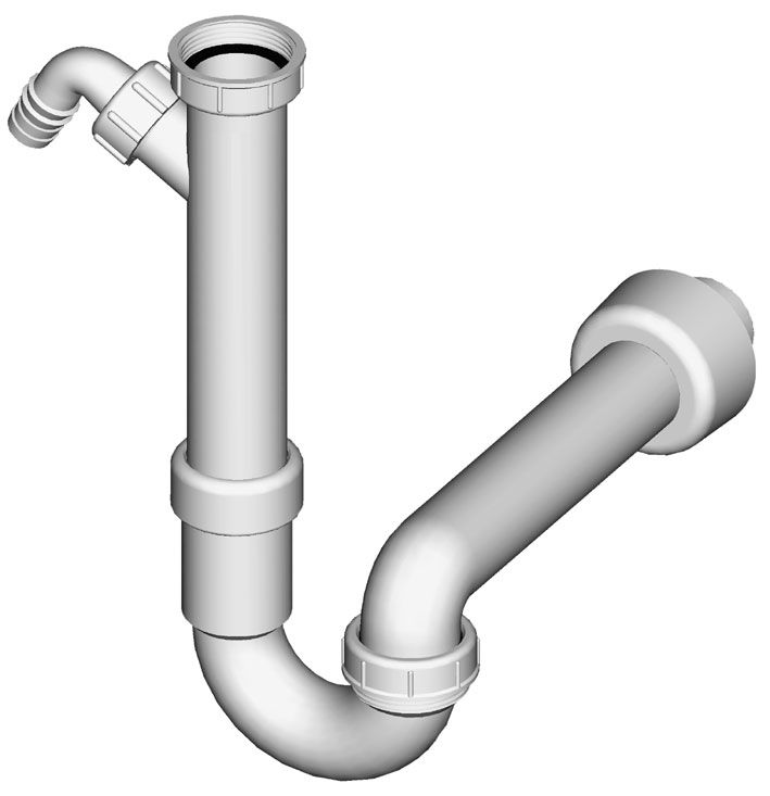 Sink trap - single, without a discharge valve, drain pipe Ø 40 mm