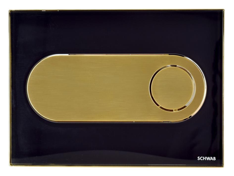 Flushing plate CIRCLE GLASS, black – gold