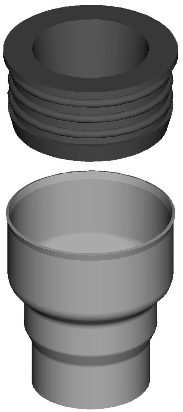 Double-sided MS-bushing, seal, rubber, Ø 40/54 mm