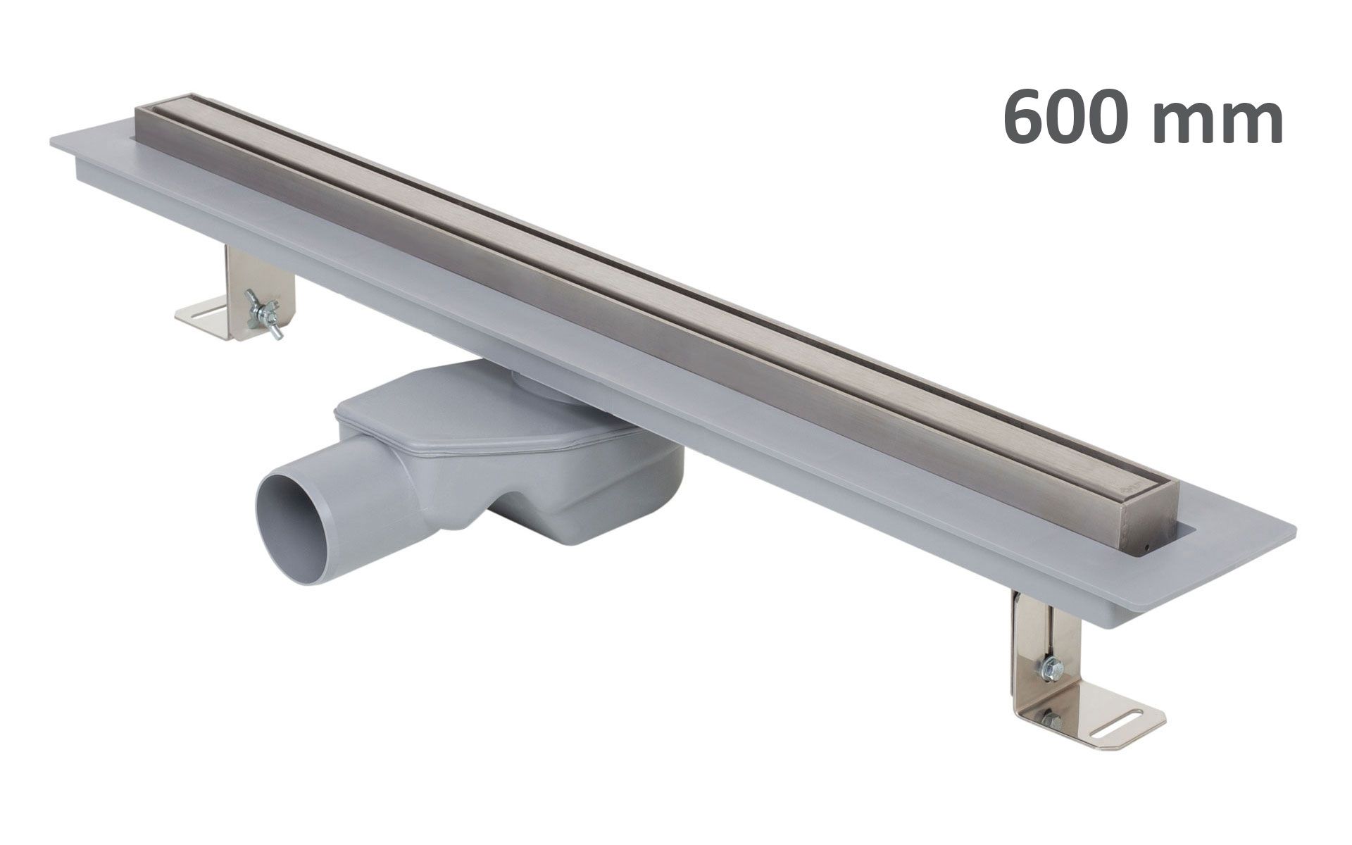 Shower drain ELEGANCE, stainless steel frame, grid STANDARD/CUSTOM 600 mm, Ø 50 mm