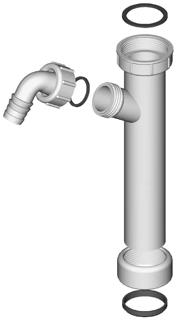 Extension with single connection to dishwasher Ø 40 mm